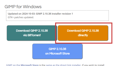 GIMPのダウンロード